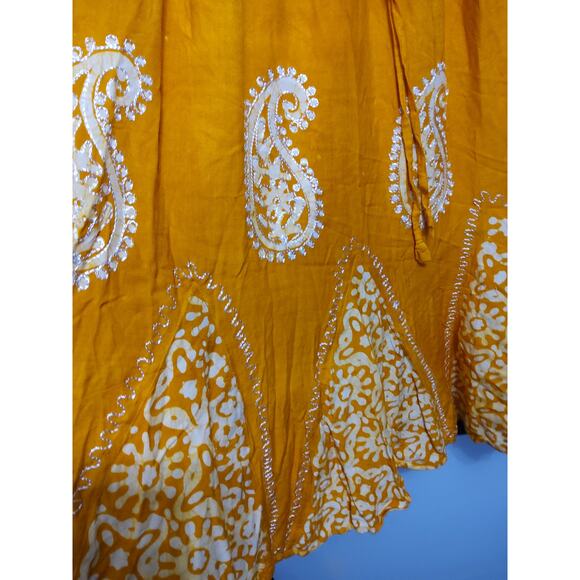 Raj Made in India long skirt Orange embroidered romantic flowy boho princess - Picture 5 of 10